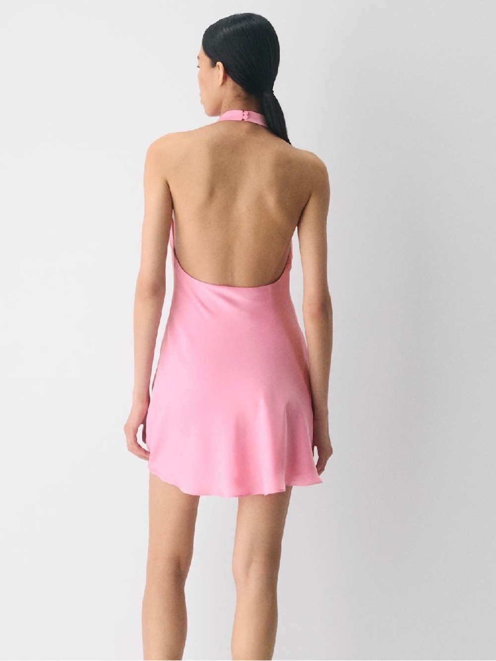 Aritzia Satin Pink Halter Mini Dress - Picture 4 of 9
